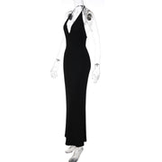 Solid Color Backless Maxi Dress GLAG D6421428F