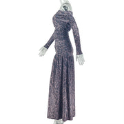 Off Shoulder Leopard Print Split Maxi Dress GJYO JD305625