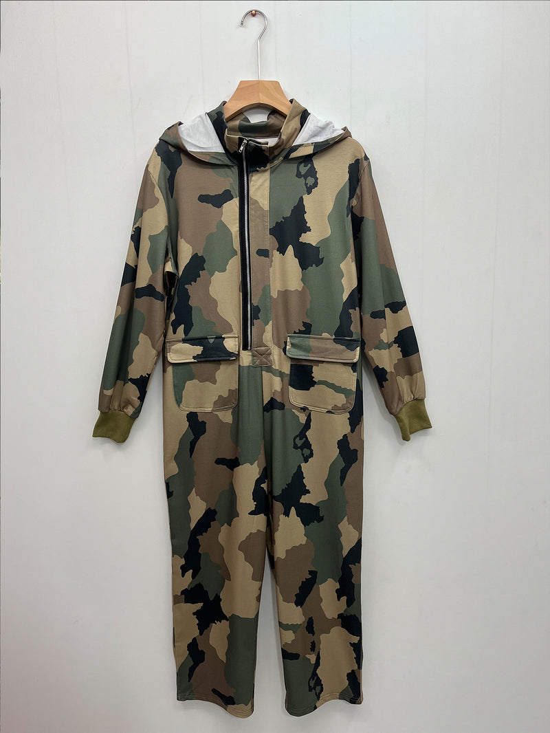 Camouflage Print Zipper Jumpsuit QMZF 18003