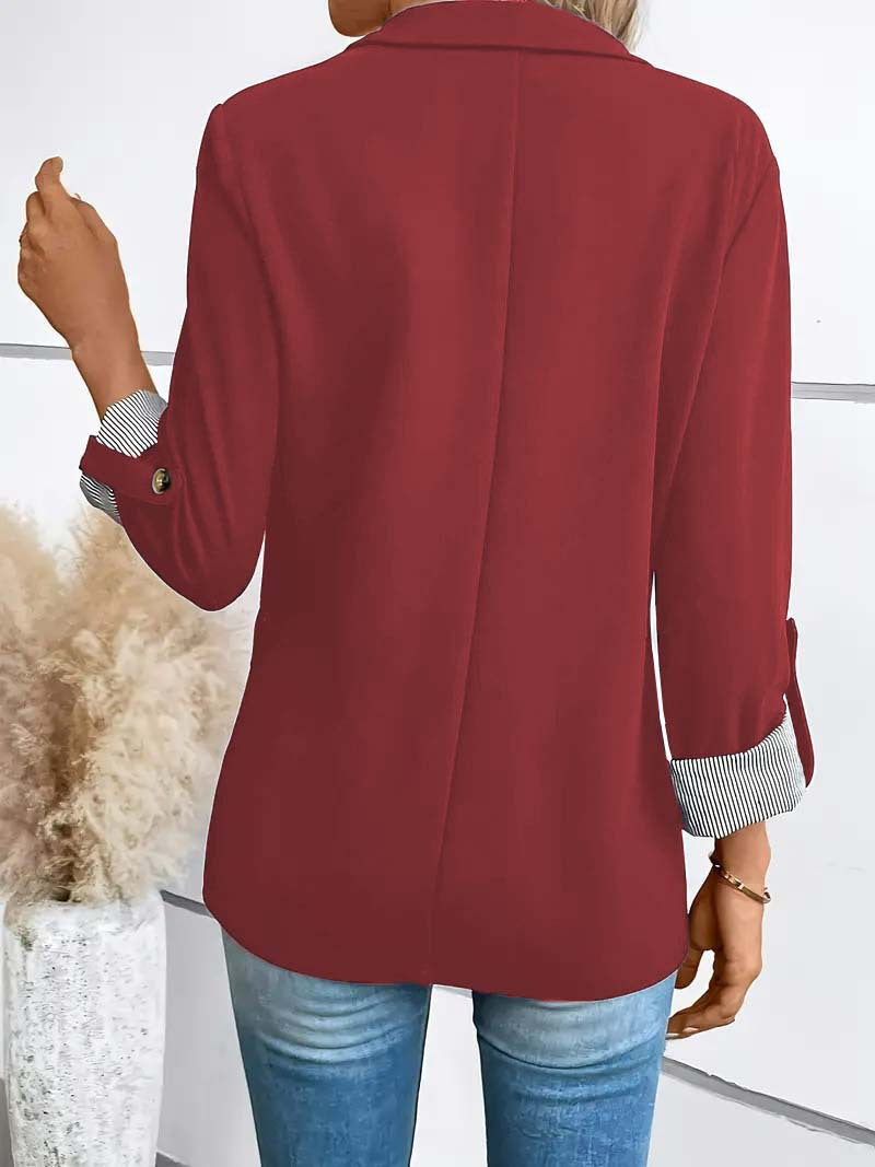 Plus Size Solid Color Casual Blazer Coats GYWO 9907