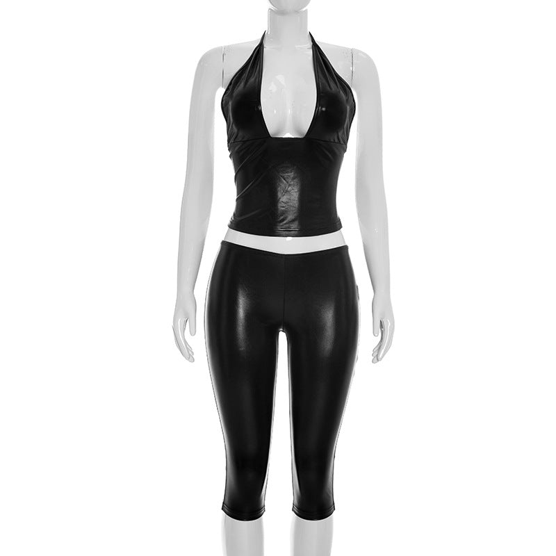 Halterneck Tie Up Tight Seventh Jumpsuit MXBF Y26ST239