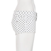 Polka Dots Print Denim Shorts GPKJ MR48798
