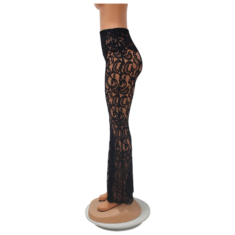 Sexy See Through Lace Flare Pants GOSD 6908