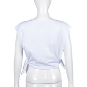 Letter Print Sleeveless T Shirt GFRT 7748TG