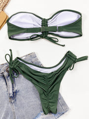 Sexy Solid Swimsuit Two Piece Set CSYZ B600W