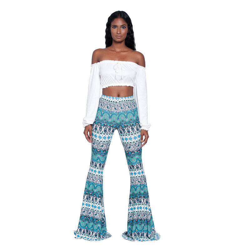 Print Casual Flare Pants GXYF 2192