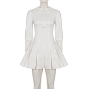 Half Sleeve Single Breasted Mini Dress GPKJ MR50995
