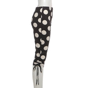 Polka Dot Print Drawstring Seventh Pants GYME K6P08267A