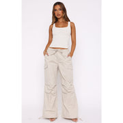 Loose Multi Pockets Straight Leg Pants ASL 6799