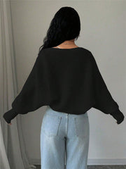 Loose Solid Color Knits Sweater Shawl Coat GZYF 1186