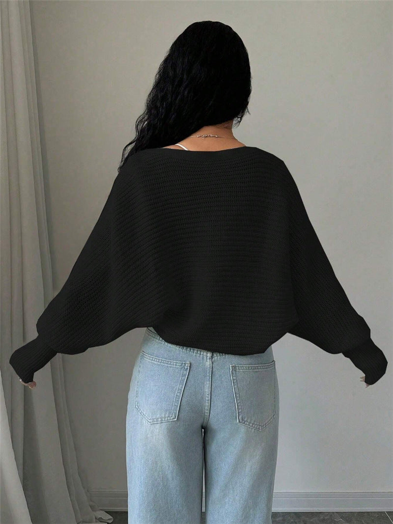 Loose Solid Color Knits Sweater Shawl Coat GZYF 1186