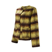 Plaid Print Long Sleeve Coat GFRT 60319TBZ
