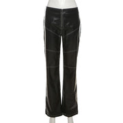 PU Leather Straight Pants GPBY P1114