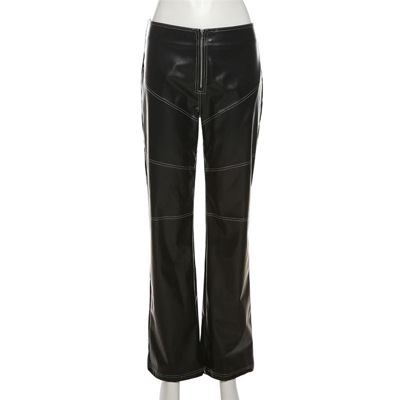 PU Leather Straight Pants GPBY P1114