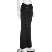 Solid Color Micro Flare Pants GDSF Q25PT259
