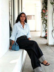 Plus Size Hot Drill Rivet Washed Jeans GYLN 3836
