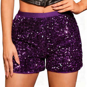 Solid Color Sequin Shorts GXRF QC0166