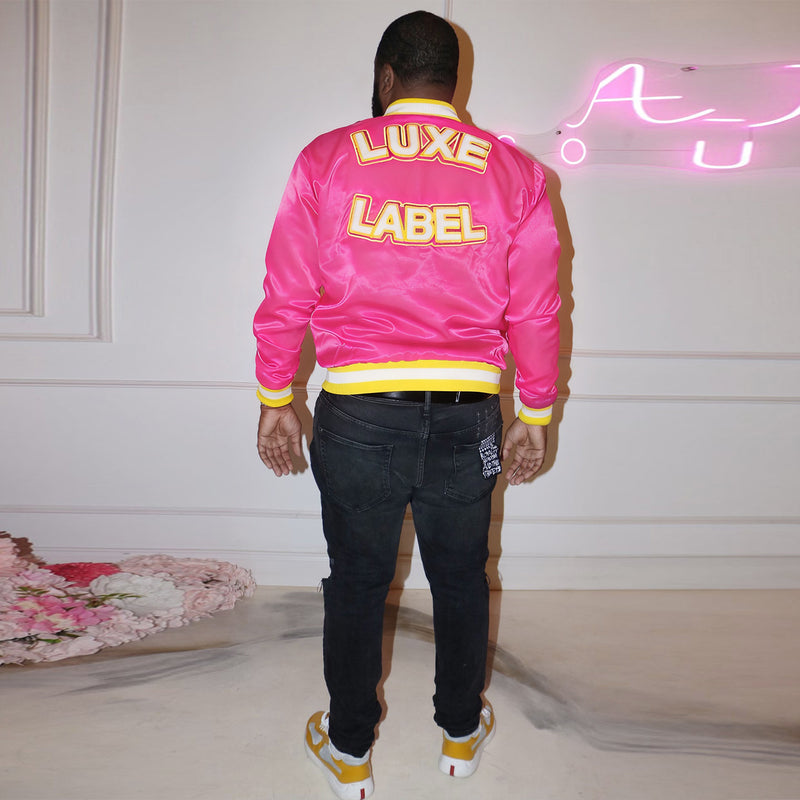 Embroidered Print Baseball Jacket With Lining YNSF 8010