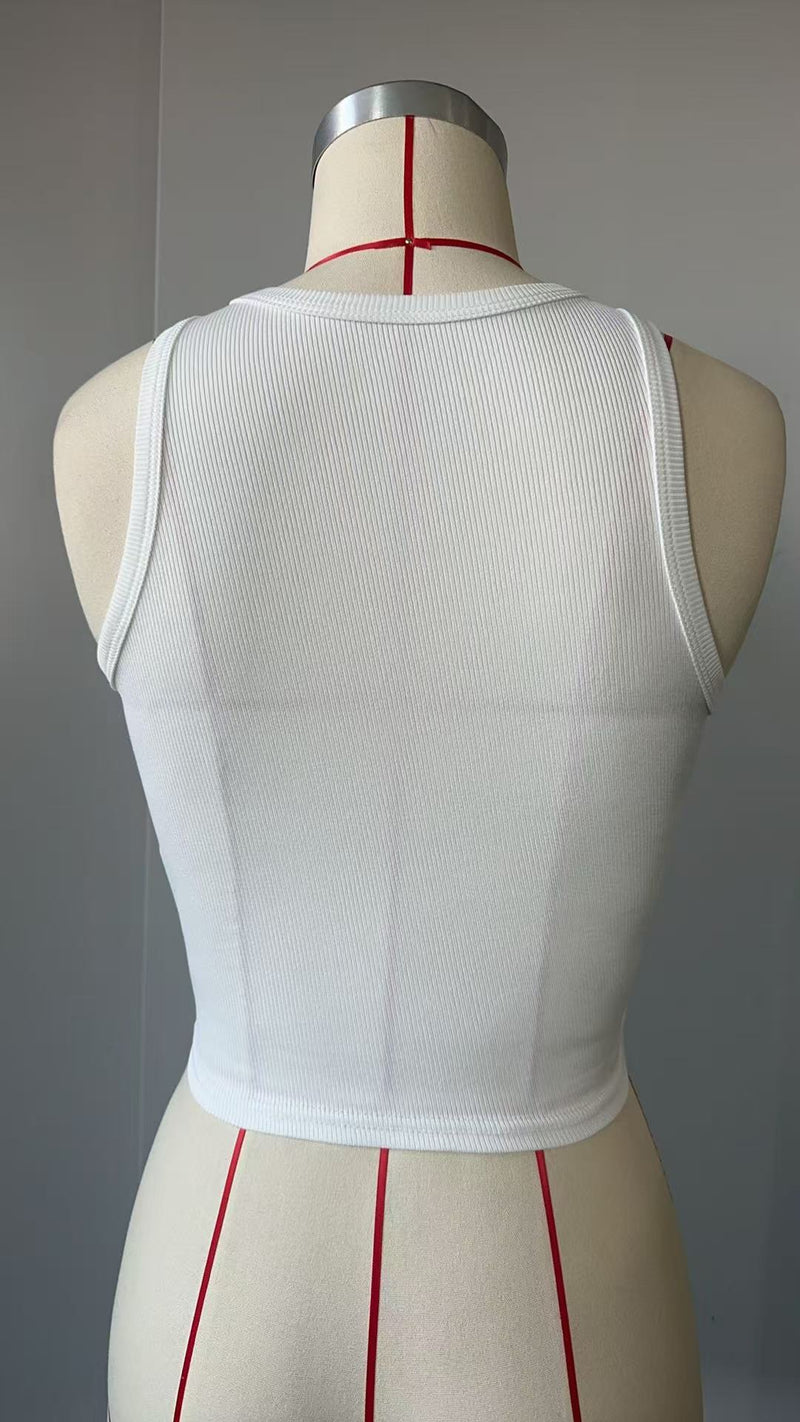 Letter Print Sleeveless Tank Tops GYZY 8960