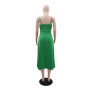 V Neck Hollow Out Sling Maxi Dress GYLY 10689
