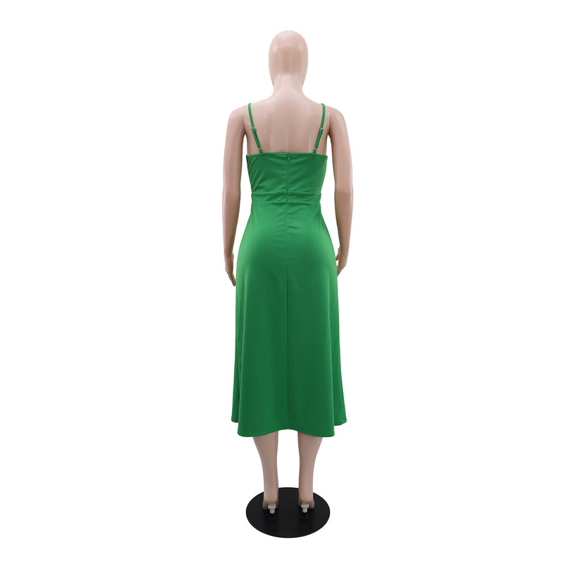 V Neck Hollow Out Sling Maxi Dress GYLY 10689