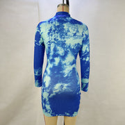 Long Sleeve Print Mini Dress GPBY JMD0079