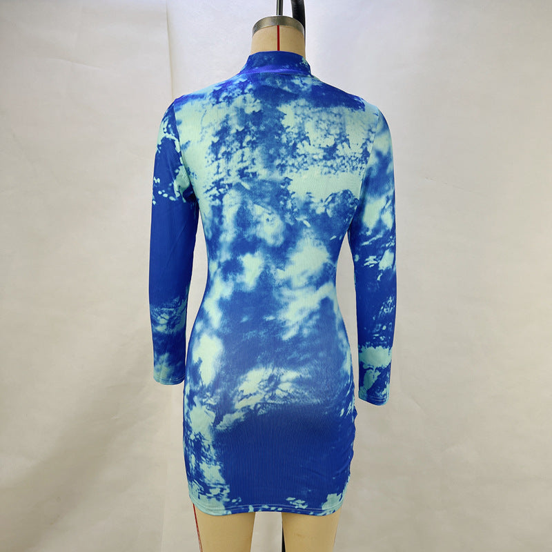 Long Sleeve Print Mini Dress GPBY JMD0079