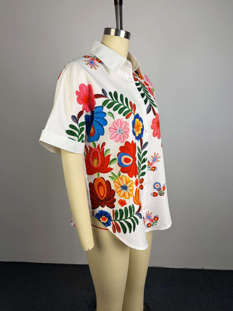 Print Short Sleeve Shirt GCNE 75559