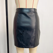 PU Leahter Zipper Mini Skirts GPBY 8153