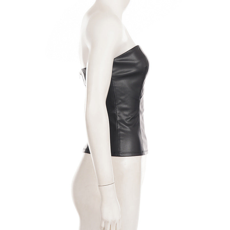 Sexy Leather Tube Top Tank Top GPKJ MR52013