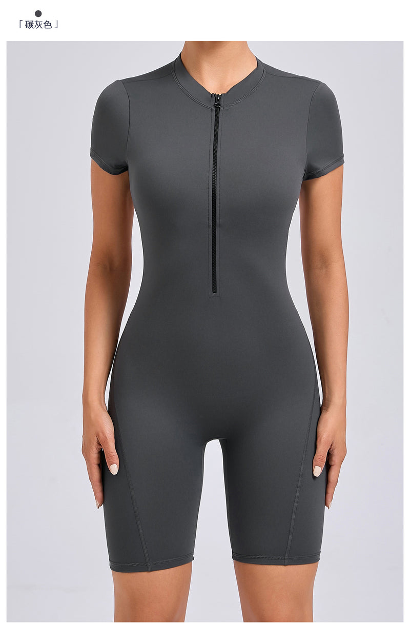 Zipper Short Sleeve Sport Romper GQSA 80150
