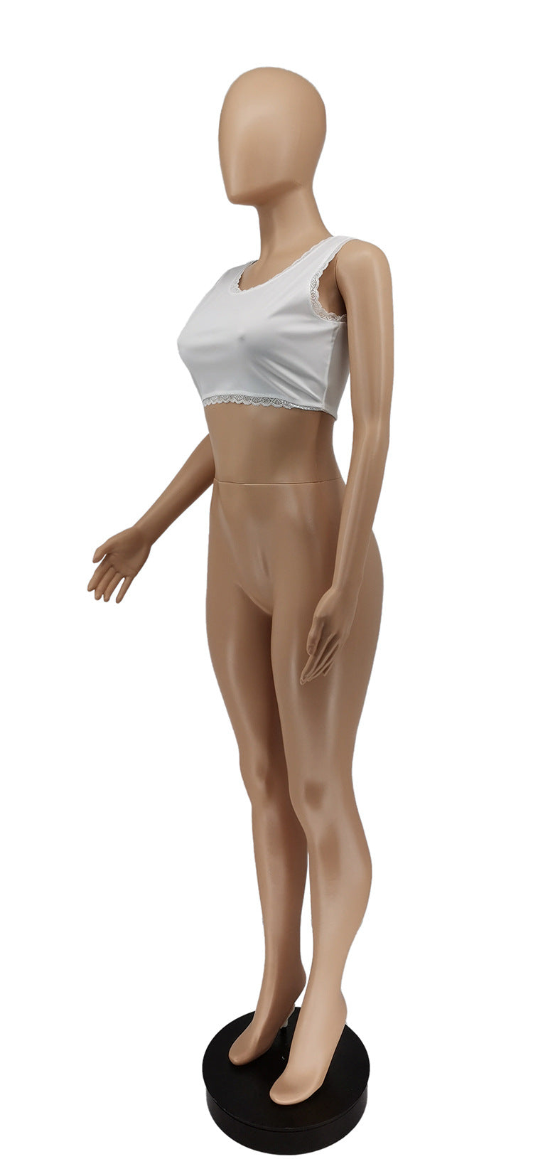 Sexy Lacepatchwork Sleeveless Cropped Tank Top WSYF 5835