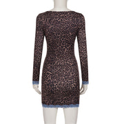 Leopard Print Split Mini Dress GPKJ MR51594