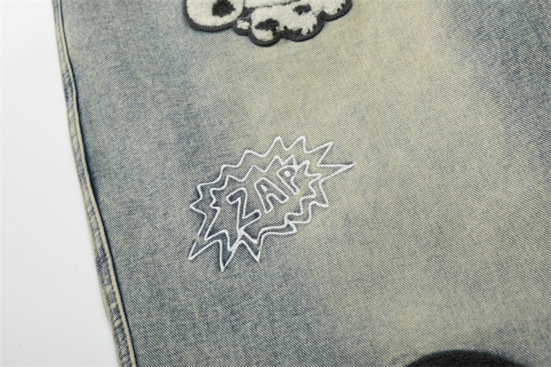 Embroidered Puppy Denim Seventh Jeans GYLN 1386