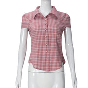 Short Sleeve Plaid Print Shirts GNZD 51713TBD