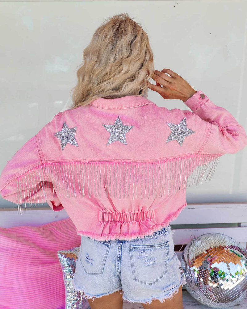 Tassel Raw Edge Denim Jacket GYAN 613