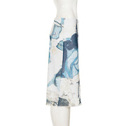 Retro Print Mid Skirt GPKJ MR49298