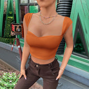 Square Neck Ultra Short Sleeveless Tank Top GYSQ CVCD0810