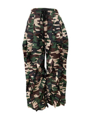 Camouflage Print Ruffles Patchwork Pants LSD 2719