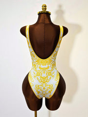 Sleeveless Print One Piece Swimsuit GHYX 8223