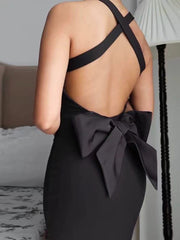 Sexy Backless Bow Maxi Dress GADE 9801