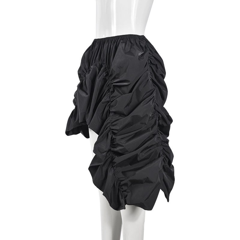 Pleated Irregular Loose Half Skirt GNZD 41048SG