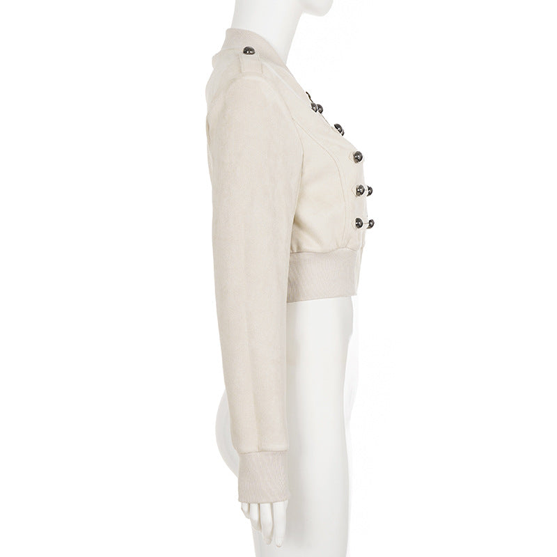 Suede Double breasted Short Coats GPKJ MR51036
