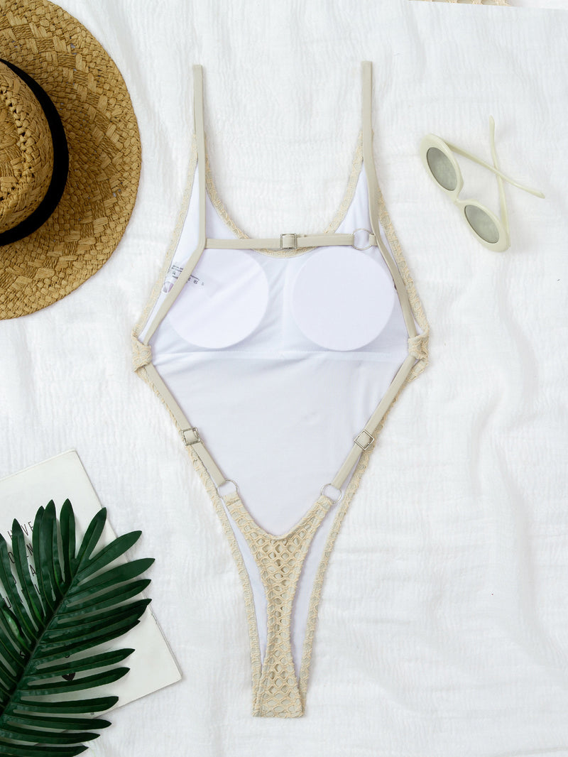 Sexy Shell Mesh Backless One Piece Swimsuit GCAY Y103
