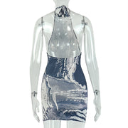 Print Backless Sleeveless Romper GJYO 303962
