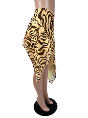 Leopard Print Irregular Skirt With Lined SHD 8111