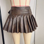 Sexy Pleated Patchwork Mini Skirt GPBY 8143