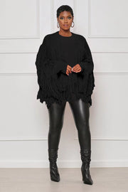 Solid Knits Tassel Cardigan Coat TR 1240