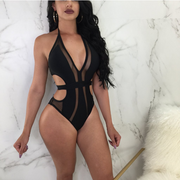 Hollow Out Deep V Bodysuits Swimsuits OD 8128