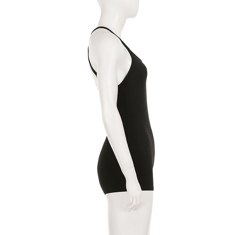 Solid Color Tie Up Sport Romper GPKJ MR49259